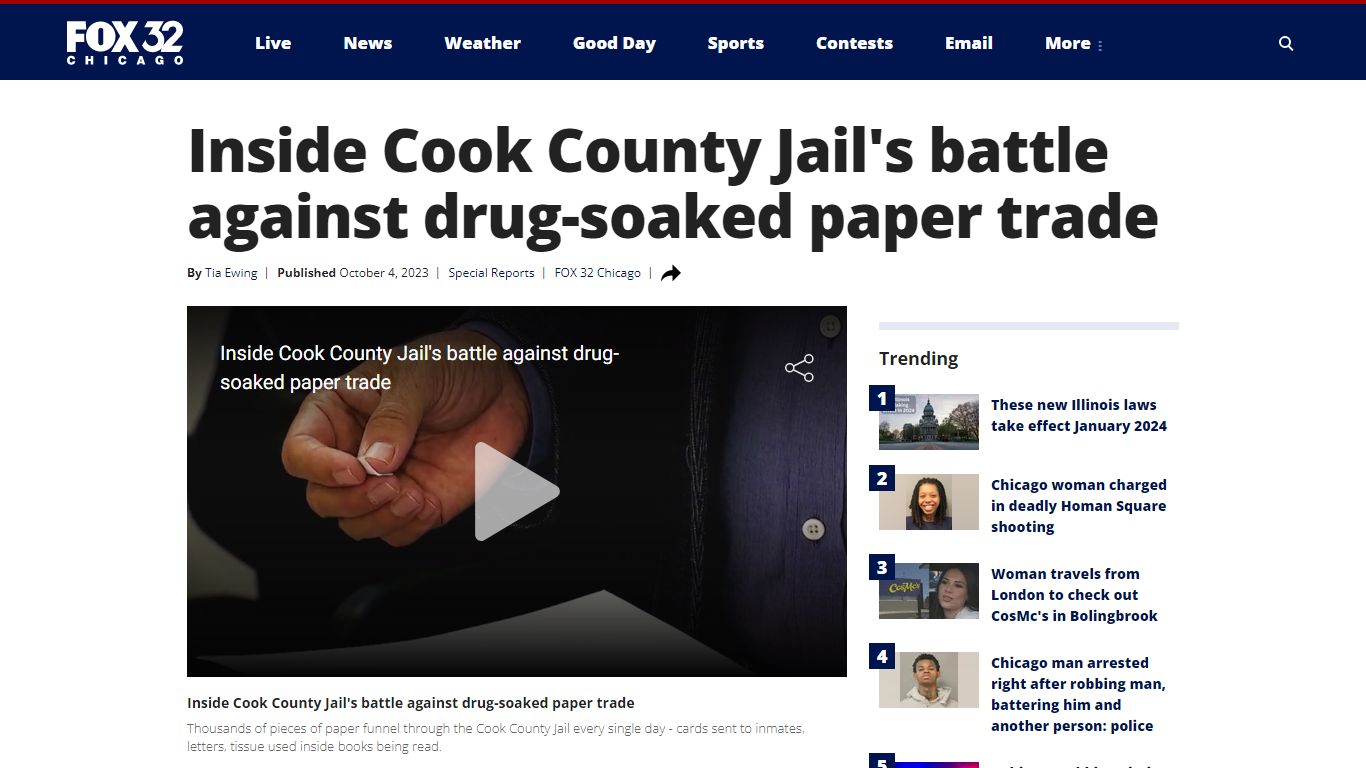 Inside Cook County Jail's battle against drug-soaked paper trade